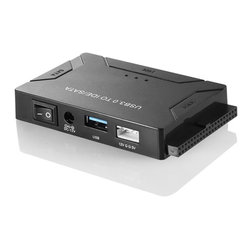 USB SATA IDE Adapter w/ 12V2A Power Cable,2.5 3.5 IDE / SATA HDD to USB 3.0 Converter,2.5 SSD / IDE Hard Drive CD-ROM to USB 3 — view 2