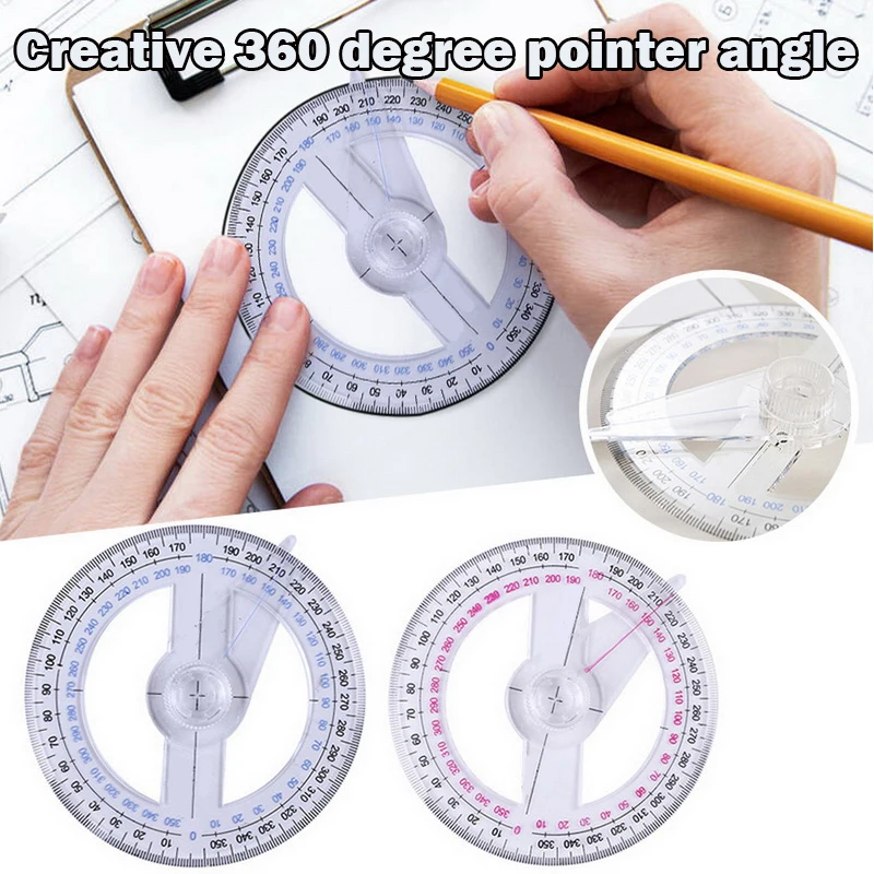 360Degree Protractor Angle Finder Sewing Student Office Engineer Tools Gift HK