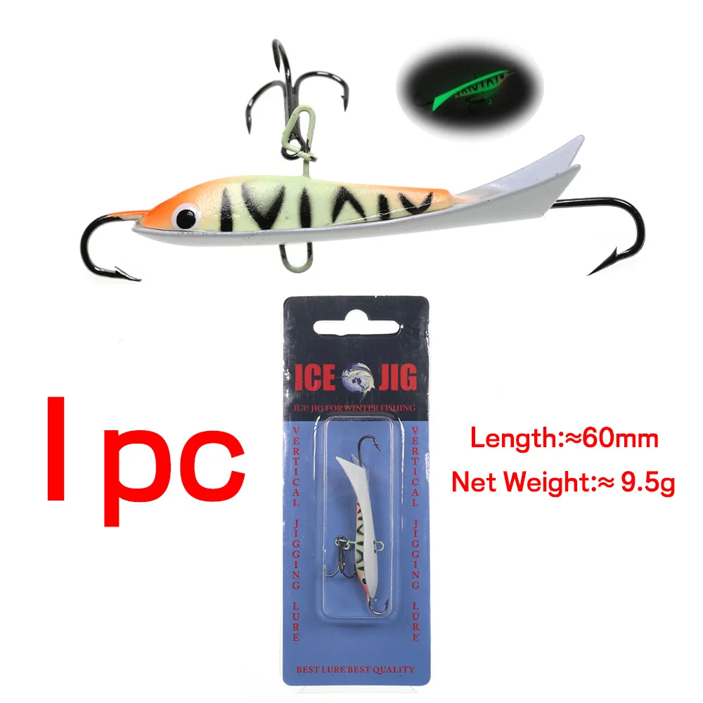 Goture Winter Fishing Lures Ice Jig Minnow Artificial Bait Carp Walleye  4pcs/lot