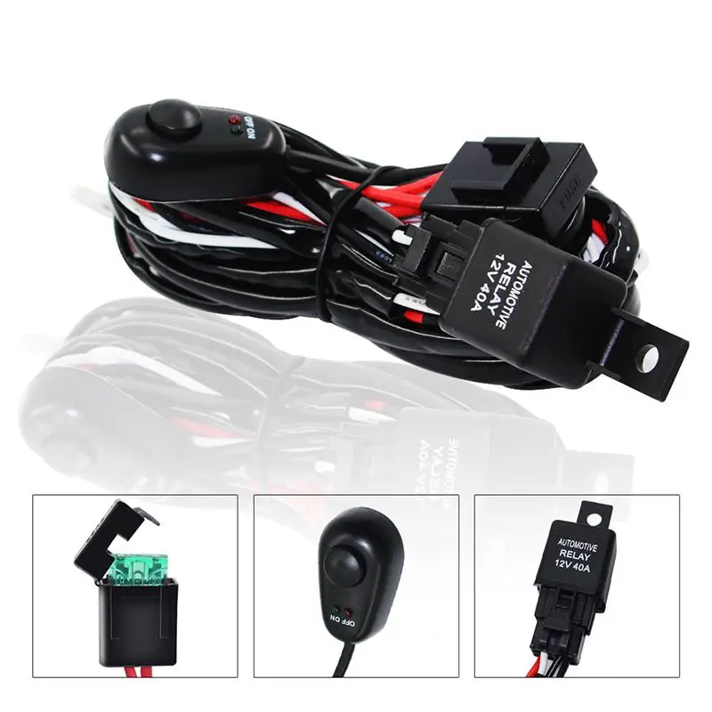 

GloryStar Wiring Harness Switch Relay Kit for Connect 2 LED Work Driving Light Bar for Cars Truck Motorcycle Boat