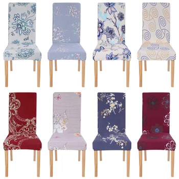 

1/2/4/6pcs Flower Printing Stretch Chair Cover Big Elastic Seat Chair Covers Slipcovers Room Restaurant Banquet Hotel Home Decor