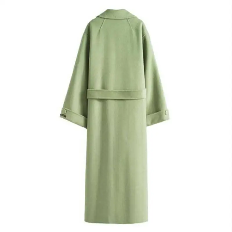 Женское зимнее кашемировое шерстяное пальто на шнуровке года, Женская шерстяная длинная куртка, верхняя одежда, Manteau Femme Abrigos Mujer K415