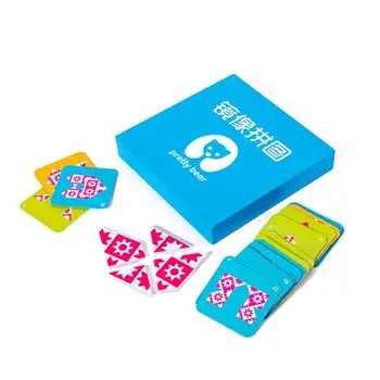 

Kids Wooden Mirror Puzzle Tangram Wood Jigsaw Assembling Game for Children Educational Toy Gift