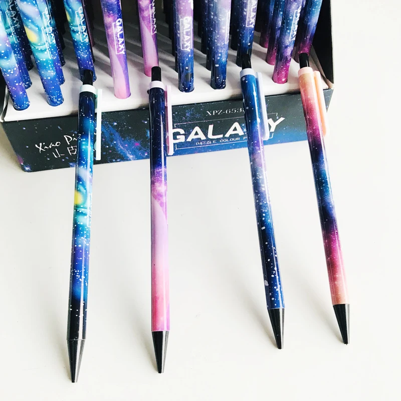 

3X Cute Fantasy Galaxy Starry Sky Mechanical Pencils School Office Supply Student Stationery Press Automatic Pencil 0.5mm
