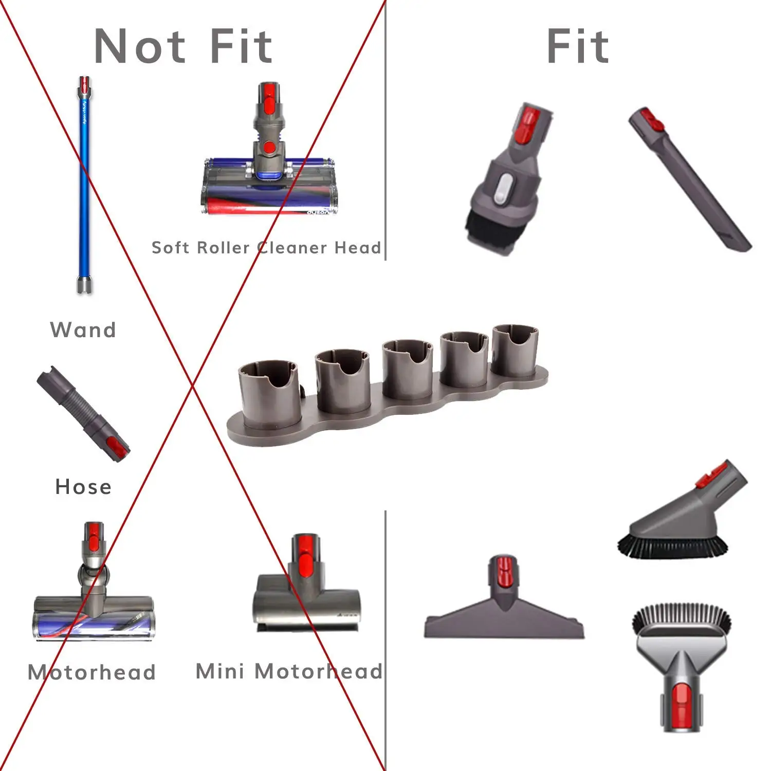 6 шт. Набор насадок щетка инструмент для Dyson V7 V8 V10 для пылесоса Dyson матрас инструмент щелевой инструмент насадка Dyson запчасти