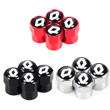 

4pcs Metal Wheel Tire Valve Caps Stem auto for Renault koleos duster megane 2 logan renault clio CAPTUR car accessories