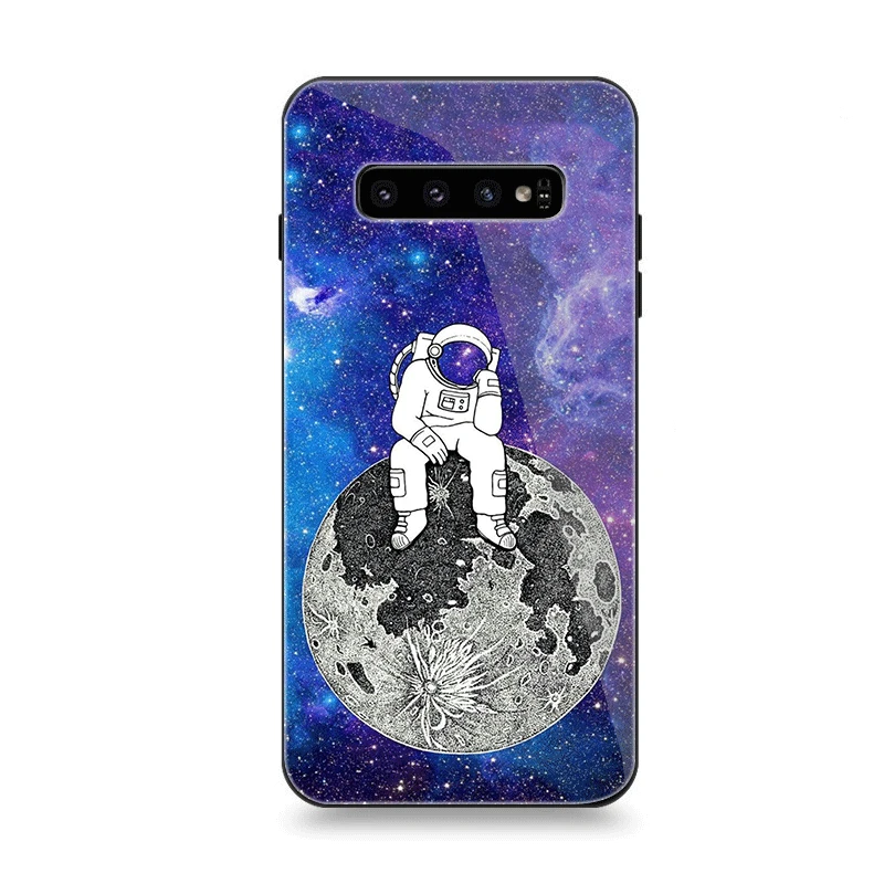 Mobile Phone Case Glass For Samsung A10 A20 A30 A40 A50 A60 A70 S7 Edge S8 Plus Note 8 9 S10 Cover Lipstick High Heels Perfume