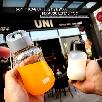 

Crystal Plastic Water Bottle Hiking Glass Tea Chilly Drinking Water Bottle Cute Plastic Garrafas De Vidro Home Decor JJ60SP