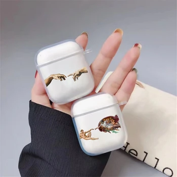 

Alternative statue David art mona lisa licking lollipop fashion Case for Airpods 2 1 Earphone Cover For Airpods Soft TPU clear
