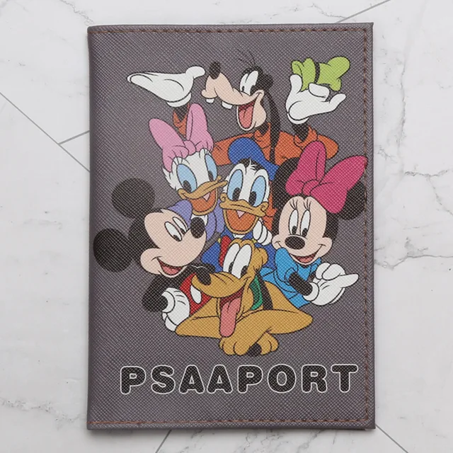 Disney Fashion PU Passport Cover Frozen 2 Elsa Mickey Winnie Cartoon Print Girls Boys ID Card Holder Travel Ticket Passport Case DS-10