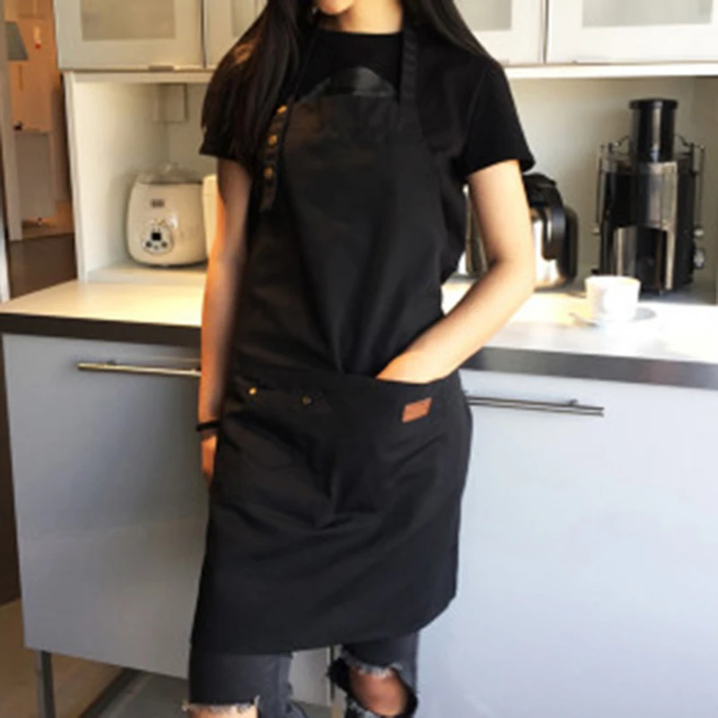 Pure Color Kitchen Cooking Apron For Woman Men Chef Waiter Cafe Shop BBQ Hairdresser Aprons Bibs Accessory | Дом и сад