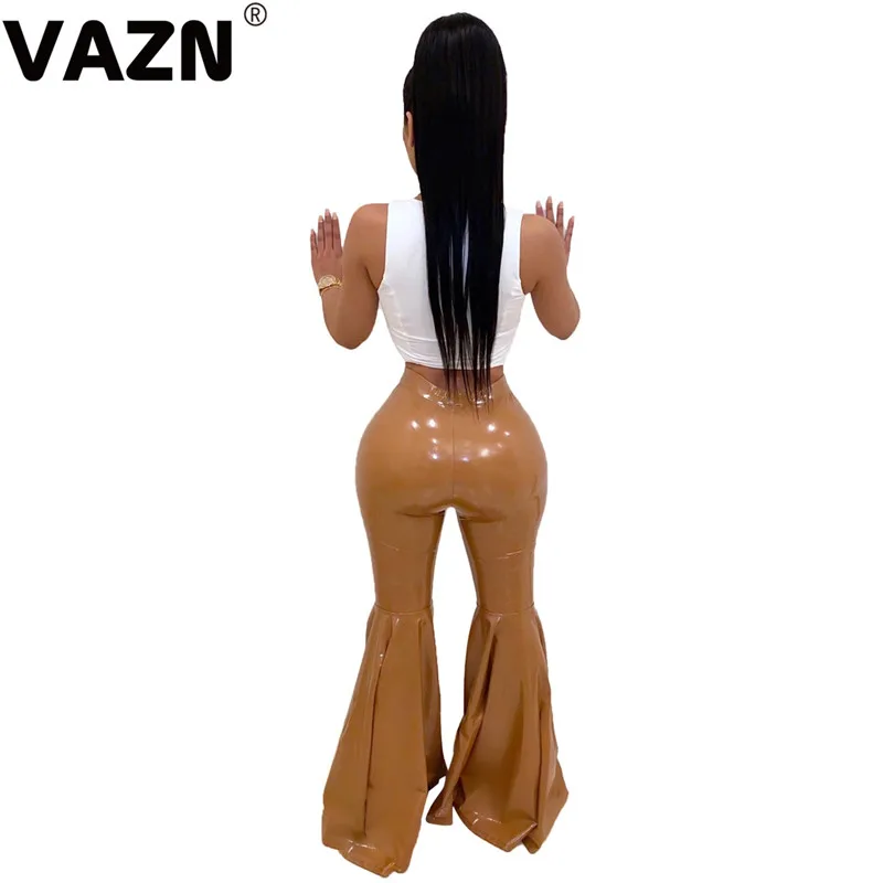 VAZN, Новое поступление, кожаные штаны, сексуальные, вечерние, для взрослого возраста, модные, одноцветные, необычные, высокая талия, эластичные, женские, длинные сапоги, брюки