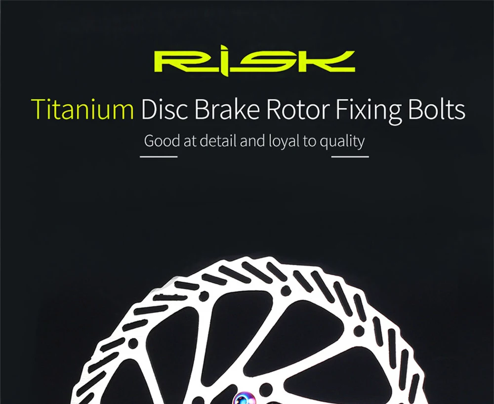 RISK 12Pcs M5x10MM Bicycle Disc Brake Rotor Fixing Bolts TC4 Titanium Bicycle MTB Road Bike Ultralight Brake Screw Cycling Acces