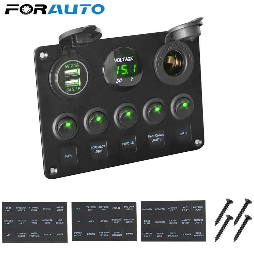 12V Водонепроницаемый Цифровой вольтметр двойной USB Порты и разъёмы розетки