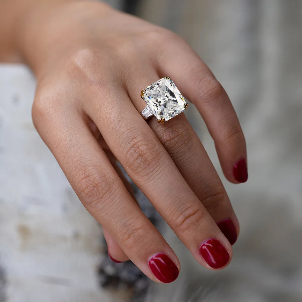 Дубай роскошный мужской женский большой кубический камень цирконий кольцо 7 цветов вариант для свадьбы ювелирные изделия обещание на помолвку кольца для женщин R-157