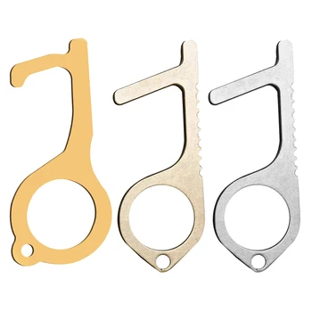 

VODOOL Portable Metal Auto Car Keychain Door Opener Non Contact Safety Opening Door Press Elevator Button Handle Hand Tools Kits