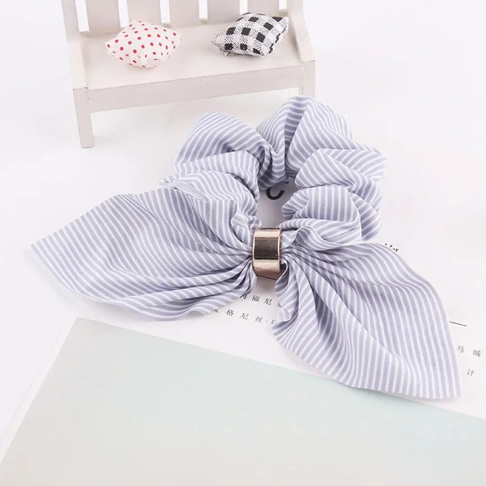 Plaid Girls Women Bunny Ear Hair Scrunchie Knot Bow Hair Band Hair tie Bows Rabbit Ear Elastic Ponytail Holder Bands Hair bow Hairclip Hair Accessories