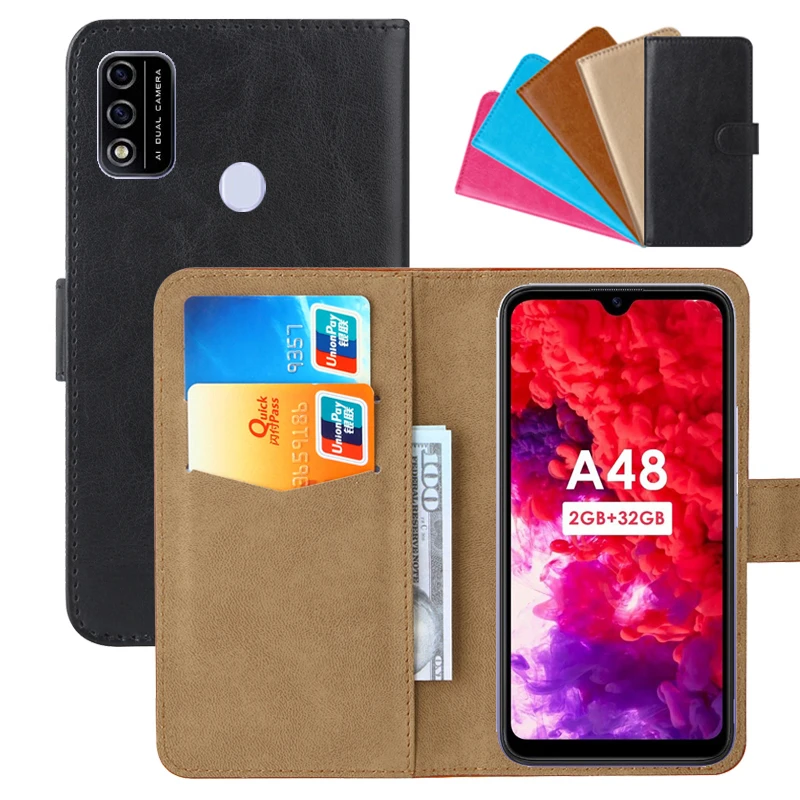 

Luxury Wallet Case For Itel A48 PU Leather Retro Flip Cover Magnetic Fashion Cases Strap