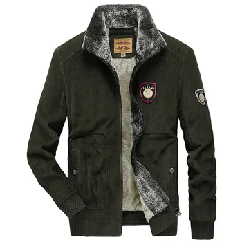 

Mens Male Velvet Corduroy Jacket Lapel Casual Jacket Corduroy Warm Coat -Size:S-5XL