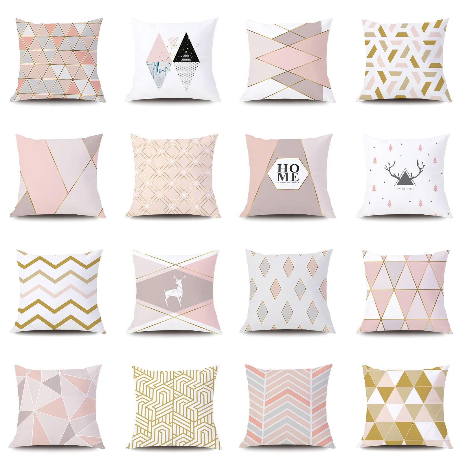 Скандинавские с геометрическим узором Чехлы для подушек розовый милый домашний