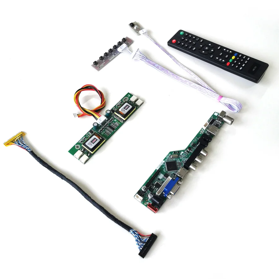 Для M220Z1-L05/L06 VGA HDMI AV USB RF T. V56 плата контроллера 4CCFL 30Pin LVDS пульт дистанционного управления+ инвертор+ клавиатура ЖК-дисплей Панель DIY kit