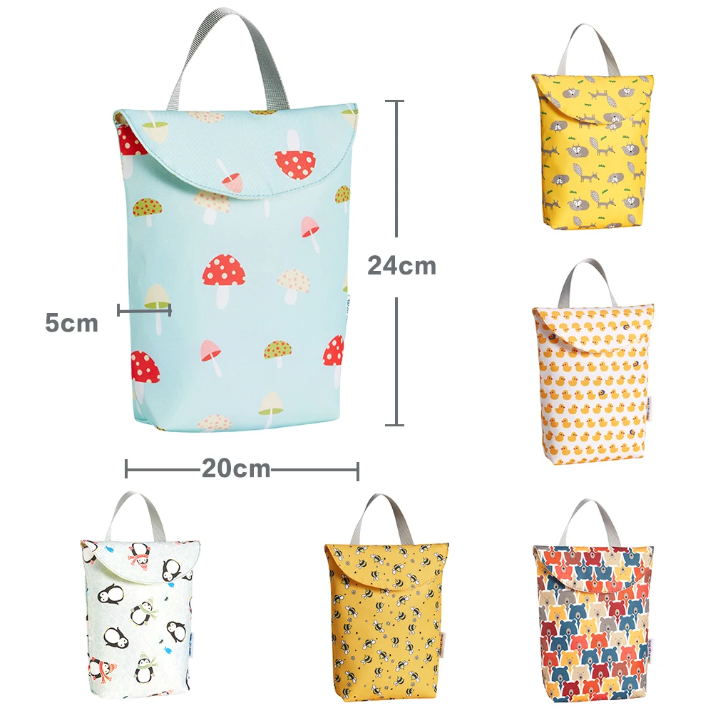Сумка для мам, многофункциональная детская Пеленка, многоразовая, водонепроницаемая, с рисунками, Влажная/сухая сумка, сумка для хранения, дорожная сумка для подгузников, 1 шт