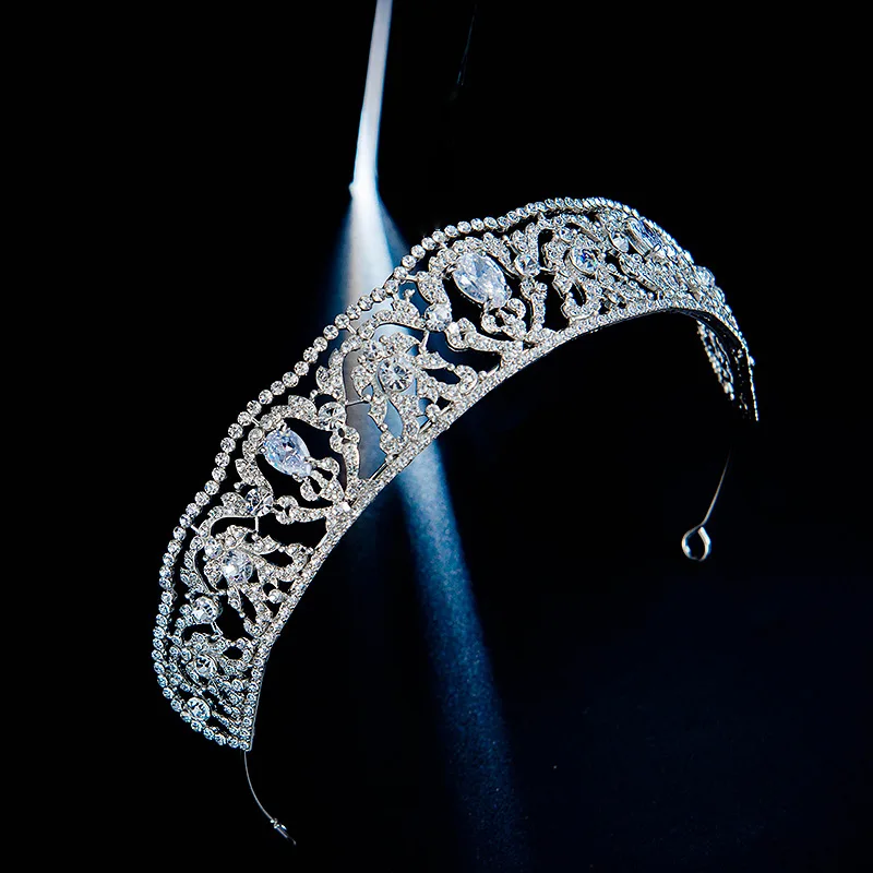 

New Zircon Bridal Crown Alloy Rhinestone Princess Wedding Tiara Beautiful Wedding Hair Accessories