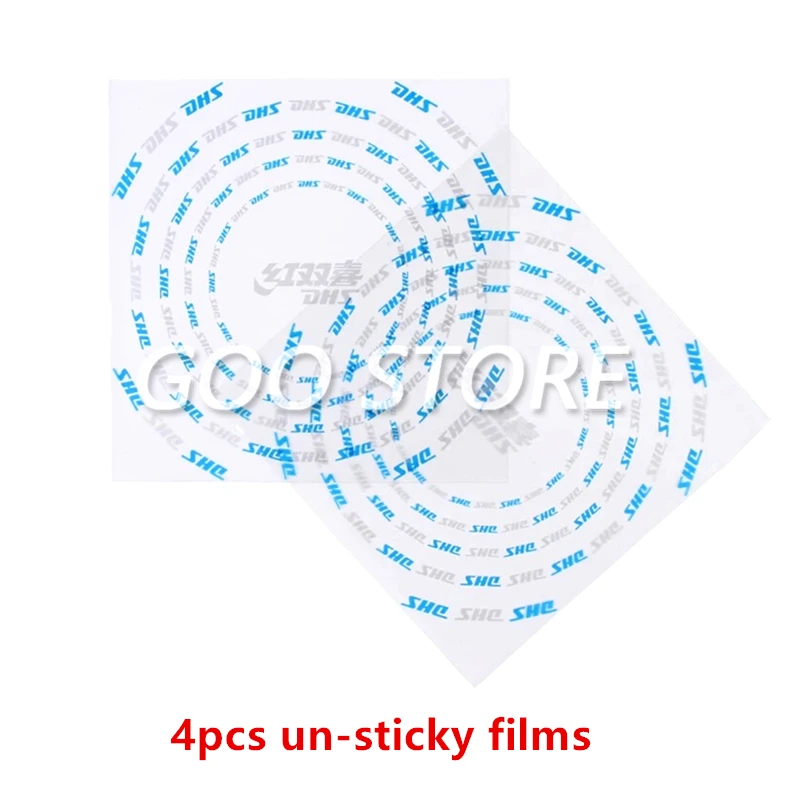 Table Tennis Equipment 4pcs DHS Table Tennis Protective Film Rubber Ping Pong Paddle Bat Set