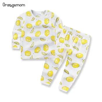 

Children's Home Wear Clothing Boys & Girls Pajamas Suits Cotton O-neck Cartoon Pattern 2020 Underwear Home Love Long Sleeve Set