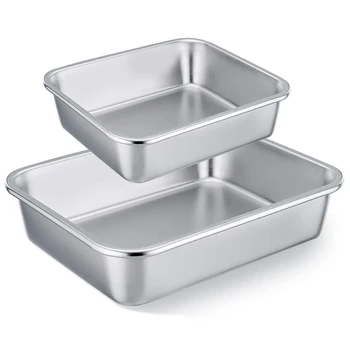 

CSS Lasagna Pan Set of 2, Brownie Rectangle Cake,Heavy Duty & Healthy, Easy Clean & Dishwasher Safe