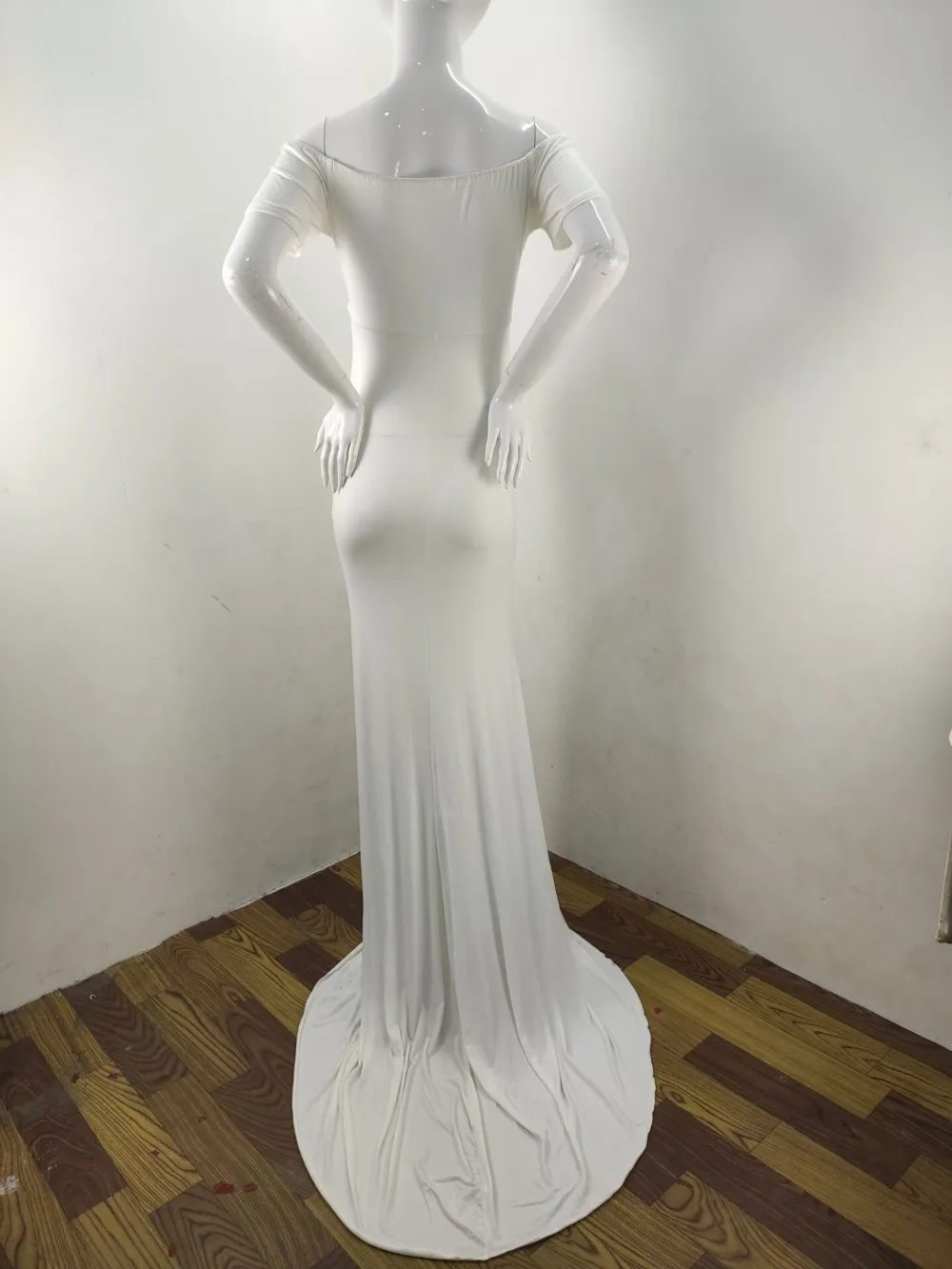 Elegence Shoulderless Maternity Shoot Dress Cute Pregnancy Photography Dress For Baby Shower Pregnant Women Maxi Gown Photo Prop (3)