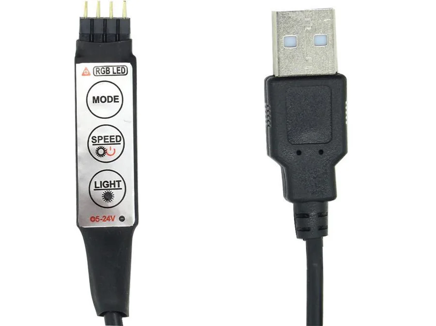 5V-24V USB RGB LED Controller RF IR 3Key 17Key 24Key RGB LED Dimmer 4 Pin USB Interface For 5050 2835 3528 RGB USB LED Strip (2)