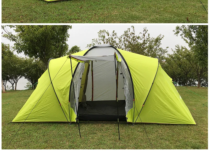Походная палатка, 1 зал, 2 спальни, 5-8 человек, двухслойная, семейные, вечерние, водонепроницаемые, ветронепроницаемые, походная палатка для семьи, тент для юрты