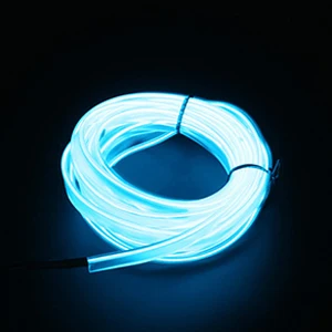 Okeen 1m/2m/3m/5m Neon LED Car Interior Lighting Strips Auto LED Strip Garland EL Wire Rope Car Decorative lamp Flexible Tube Crystal Blue