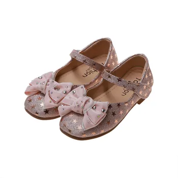 

Spring Autumn Kids Shoes Girls Rhinestone princess shoes For Wedding And Party chaussure fille black pink Silver 3-15Year Old