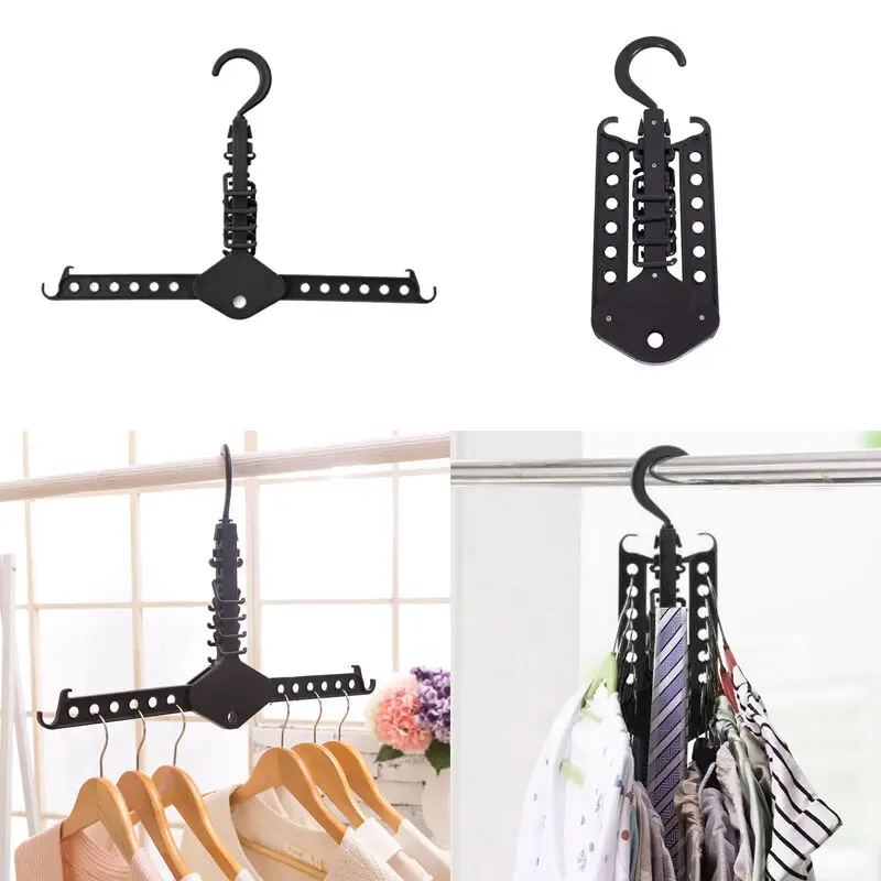

Magic Functional Dual Hanger Folding Clothes Hanger Clothing Drying Rack LXP