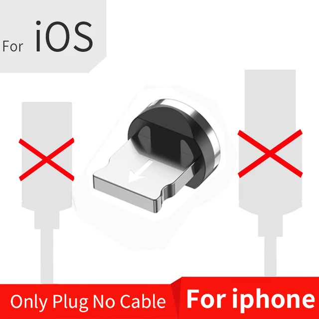 Магнитный Micro USB кабель GTWIN 2 м/3 м для iPhone xr Android, быстрая зарядка, Магнитный адаптер usb type C - Цвет: Only For iPhone Plug