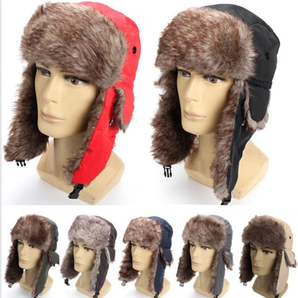 Brand New Unisex Trapper Bomber Warm Russian Trooper EAR FLAPS Winter Ski Hat Men Women Cap New Bomber Hats