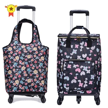 

Travel Suitcase Bag,Cabin Luggage,Oxford cloth Handbag with wheel ,Grocery shopping cart,52*35*18 cm Rolling Trolley