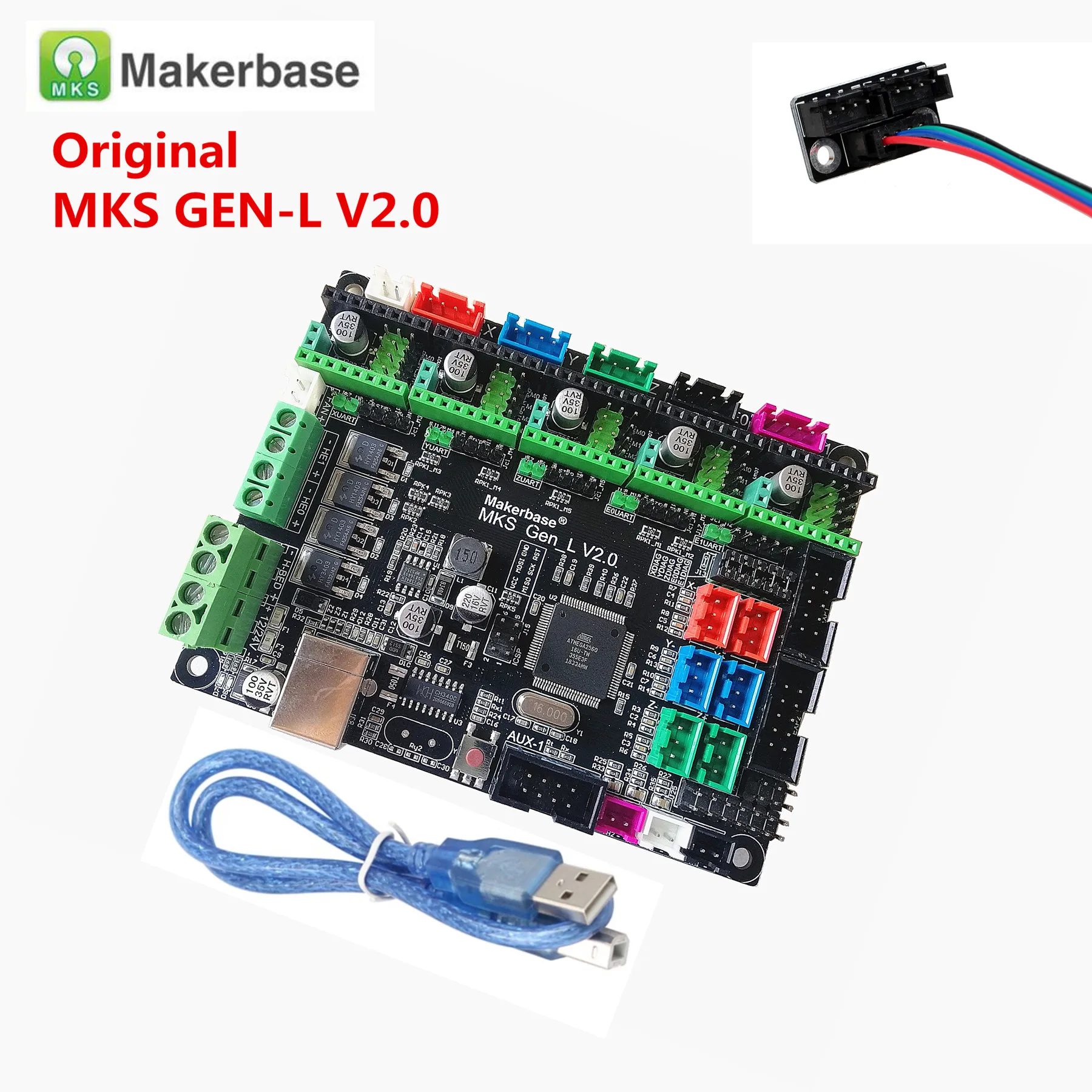 Makerbase MKS GEN L V2.0 3D Карточки Принтера системная плата управления поддерживает a4988 DRV8825 tmc2100 tmc2208 lv8729 tb6600 двойной экструдер, полностью закрытый корпус с двумя