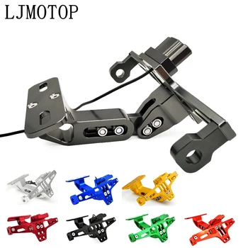 

Motorcycle License Plate Frame Holder Adjustable Angle + LED Light CNC For Ducati 797 MONSTER MONSTER M400 M600 M620 M750 M900