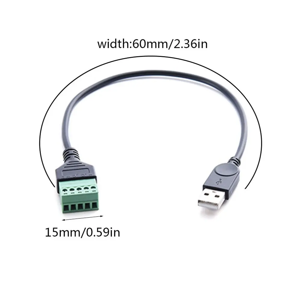 Usb 2,0 Тип A женский/Мужской к 5P винт W/30 см щит переходник для кабельных наконечников кабель