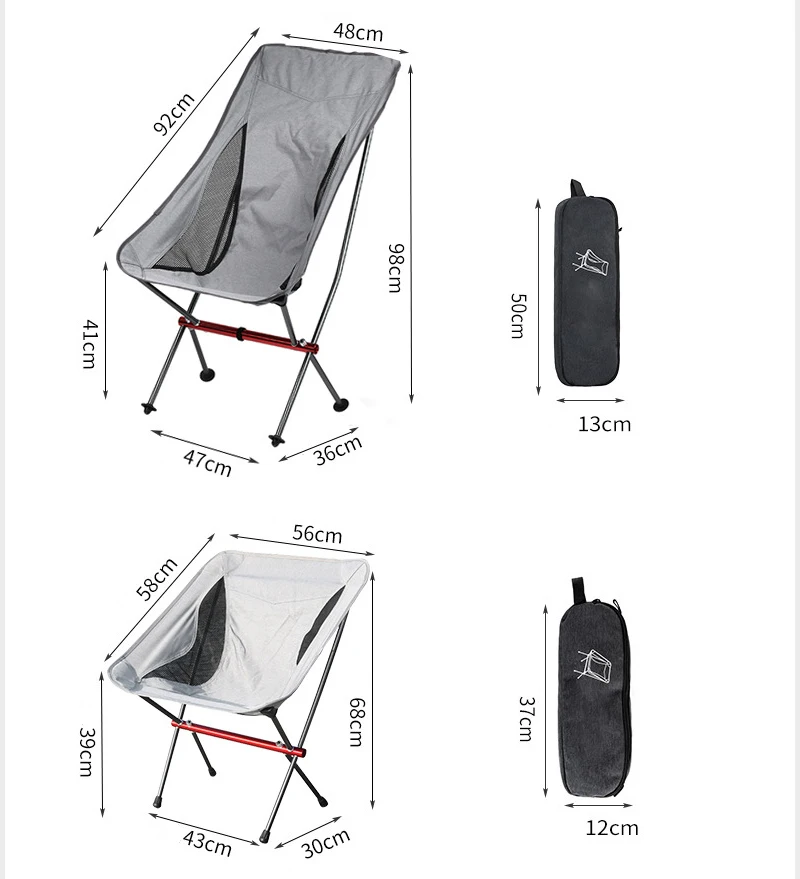 Outdoor Moon Chair Lightweight Fishing BBQ Camping Chairs Folding Extended Hiking Seat Garden Ultralight Detachable Relax Chairs