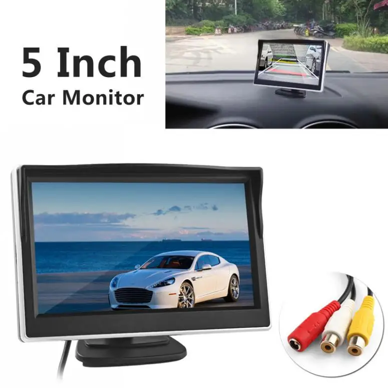 5 дюймов TFT-LCD Экран 480x272 HD цифровой Цвет автомобильный монитор заднего вида+ E306 18 мм Цвет автомобиля Камера