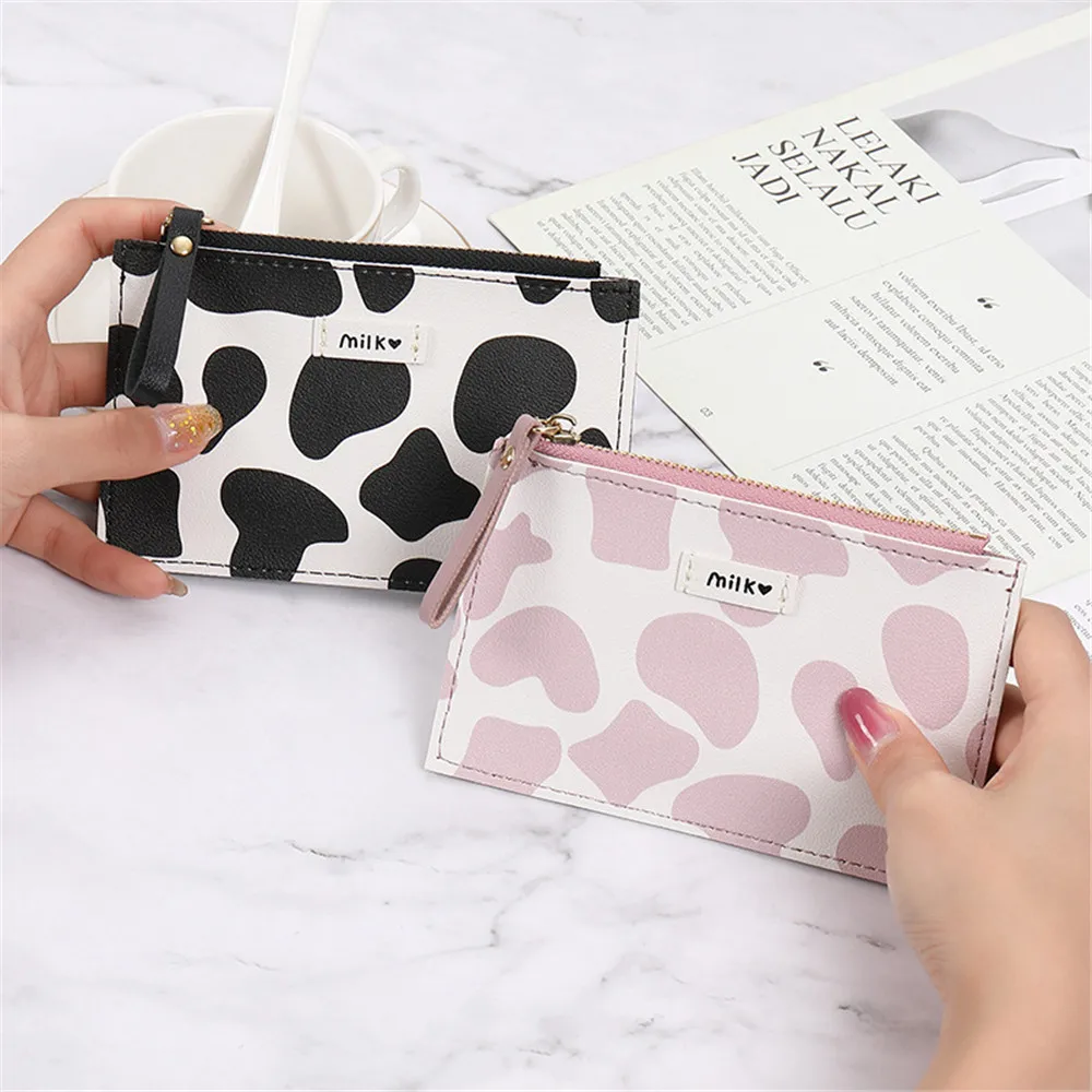 Women Leather Coin Purse Zipper Redit Card Holder Small Wallet Storage Pouch 