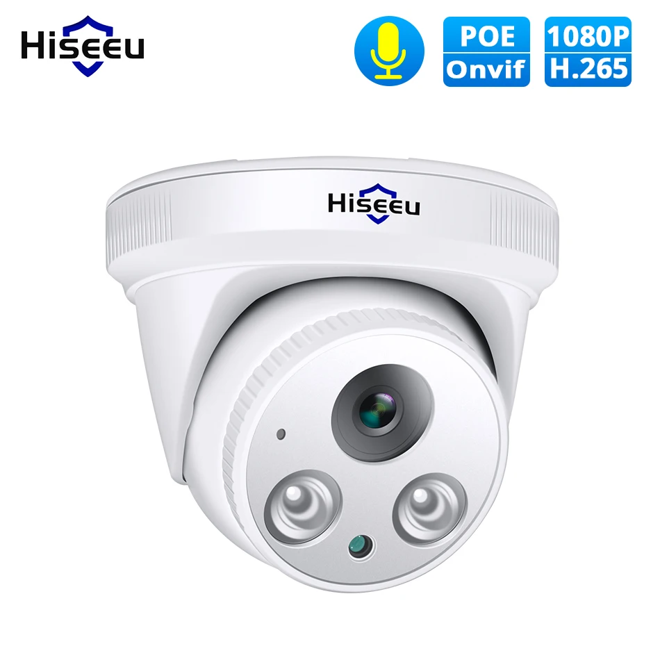 Hiseeu HD 2MP 5MP POE IP камера Аудио H.265 1080P купольная охранная домашняя видеонаблюдения CCTV