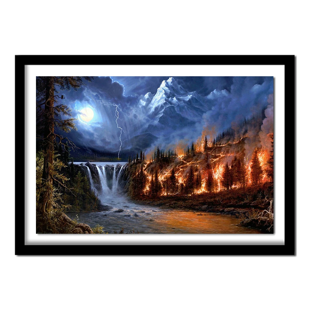 5d diy Diamond embroidery No fire or water diamond painting Cross Stitch full square drill Rhinestone home | Дом и сад