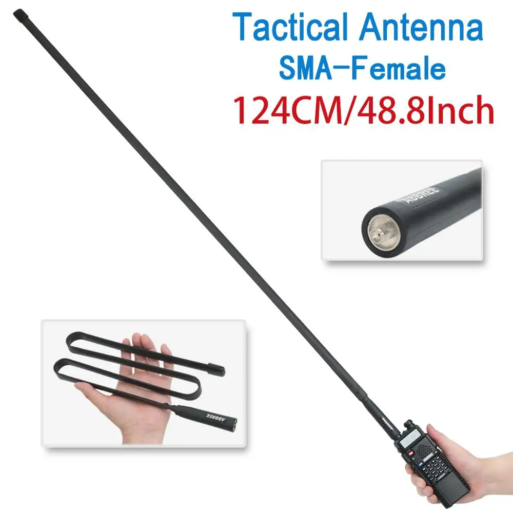 Тактическая антенна 2020 CS SMA Female Dual Band VHF UHF 144/430Mhz складная для раций Baofeng|vhf uhf|dual band