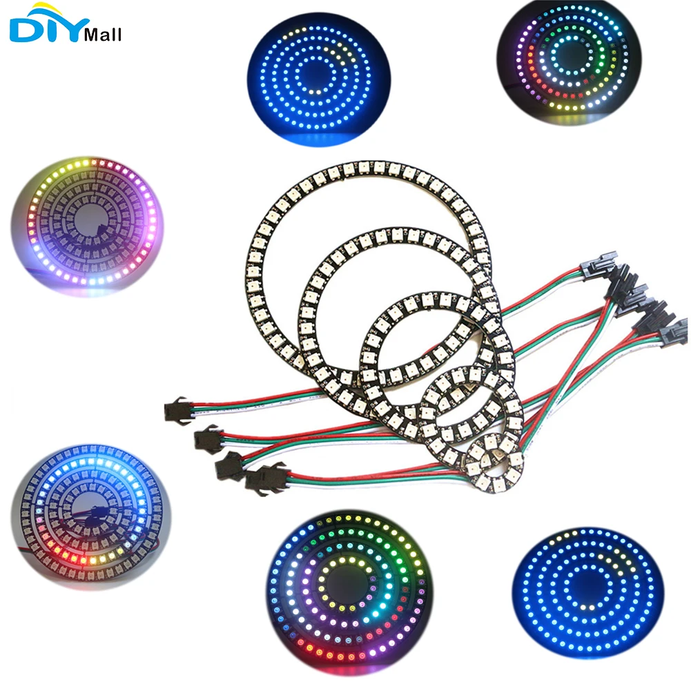 

New 8/16/24/35/45/128 leds LED Ring WS2812B pixel Addressable LED Module DC5V SK6812 WS2812 RGB Full Color Round LED Circle