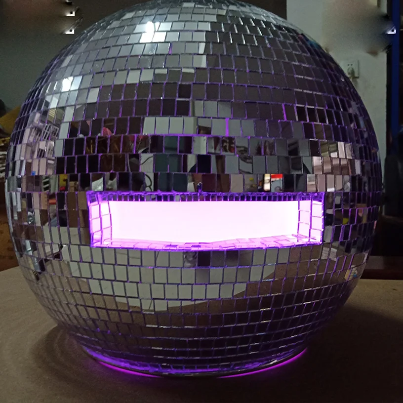 Glass ball led light helmet catwalk mirror men Hat disco performance Model Ballroom dance headwear singer stage show wears | Тематическая